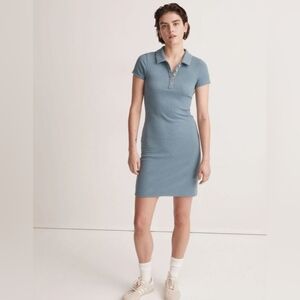 Madewell baby blue collared bodycon dress